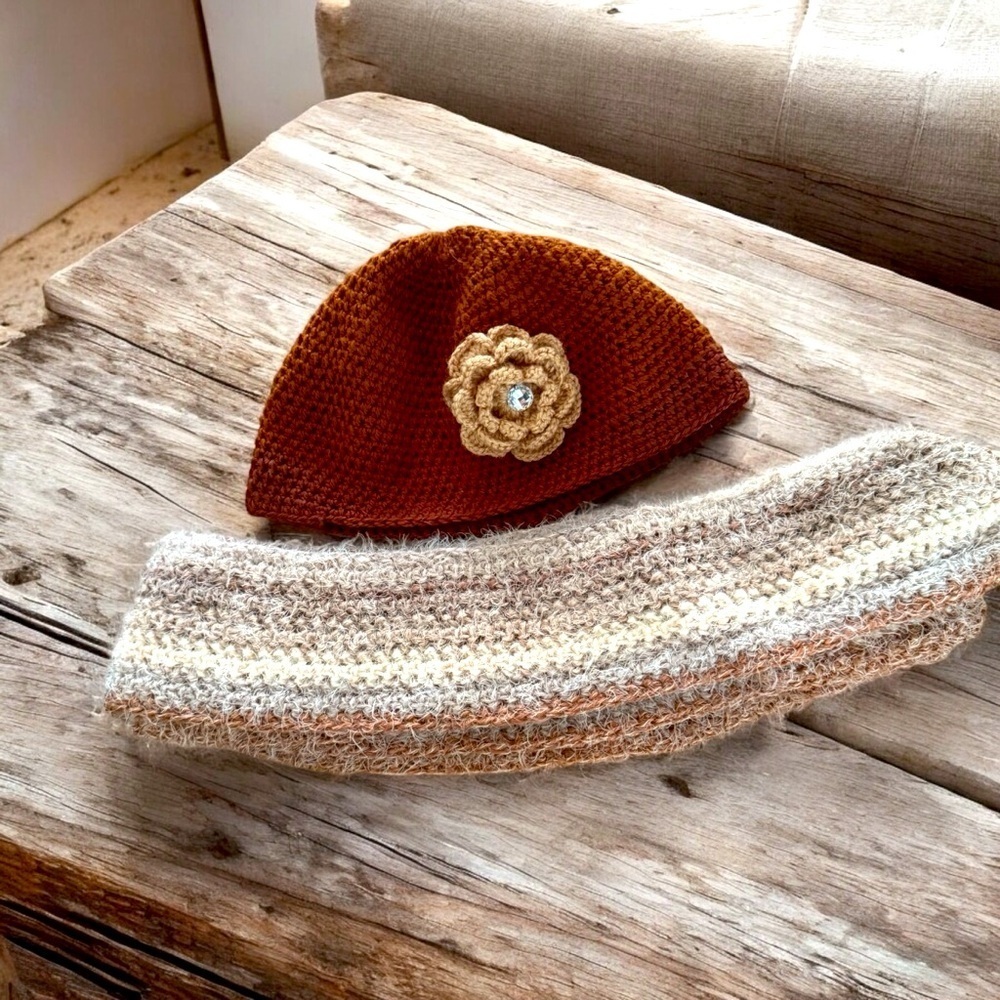 Hand Crocheted Hat and Scarf Set